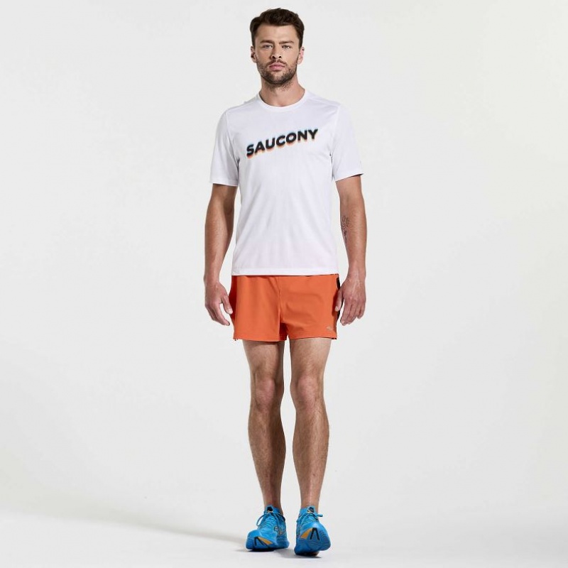 White Saucony Stopwatch Graphic Short Sleeve Men's T-Shirt | EGYPT GIXHMC