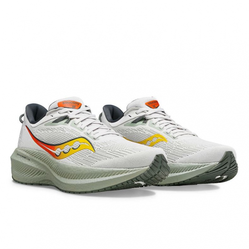 White Saucony Triumph 21 Men's Running Shoes | EGYPT ELKJWG