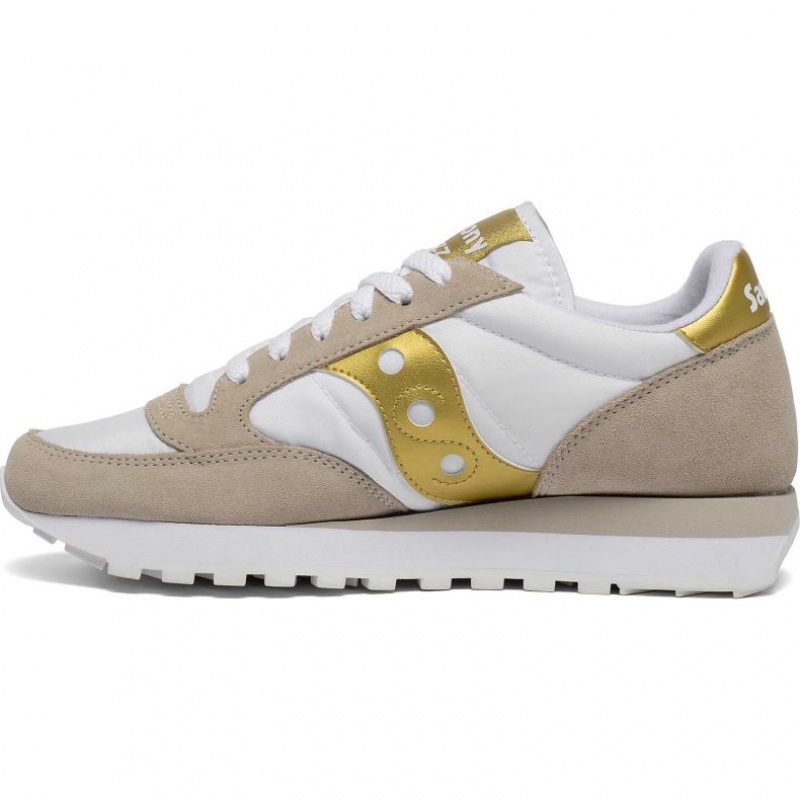 White / Beige / Gold Saucony Jazz Original Women's Sneakers | EGYPT VGUTRH