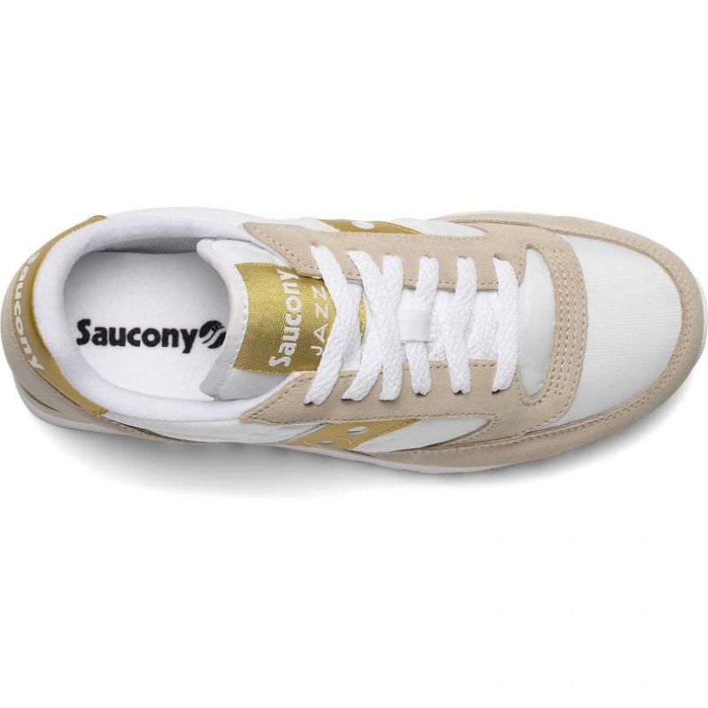 White / Beige / Gold Saucony Jazz Original Women's Sneakers | EGYPT VGUTRH