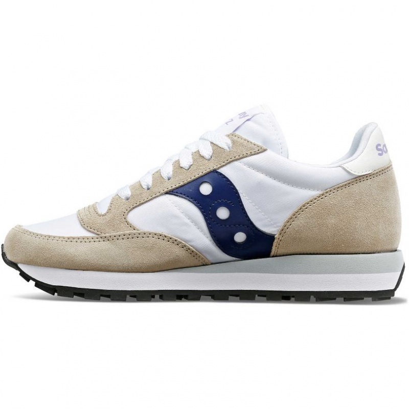 White / Beige / Navy Saucony Jazz Original Women's Sneakers | EGYPT BEQTNF