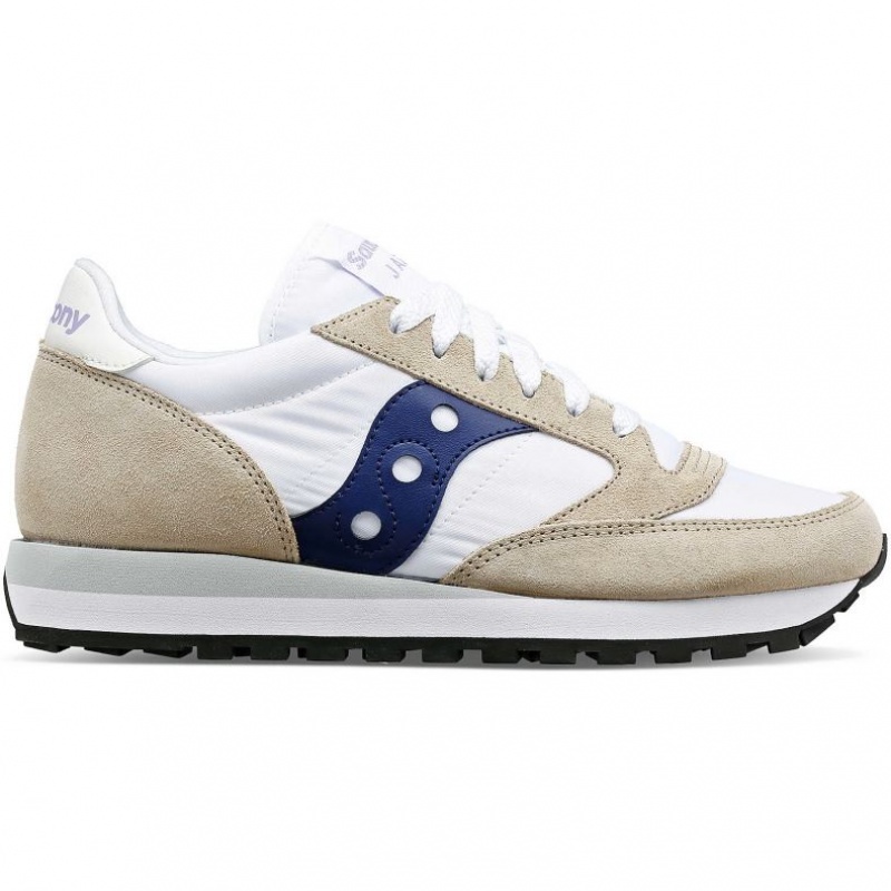 White / Beige / Navy Saucony Jazz Original Women\'s Sneakers | EGYPT BEQTNF