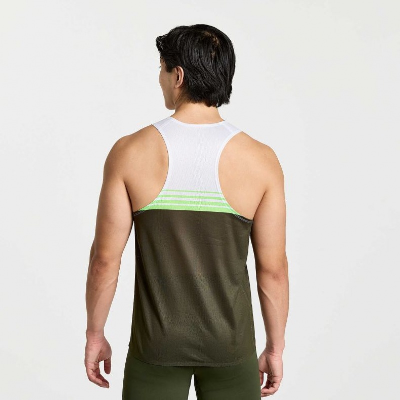 White / Black Saucony Elite Men's Singlet | EGYPT YVXCPU