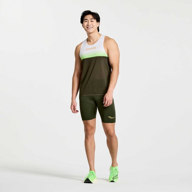 White / Black Saucony Elite Men's Singlet | EGYPT YVXCPU