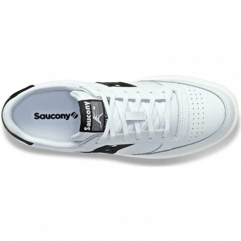 White / Black Saucony Jazz Court PU Men's Sneakers | EGYPT EVTMFC