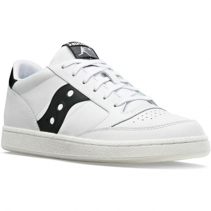 White / Black Saucony Jazz Court PU Men's Sneakers | EGYPT EVTMFC