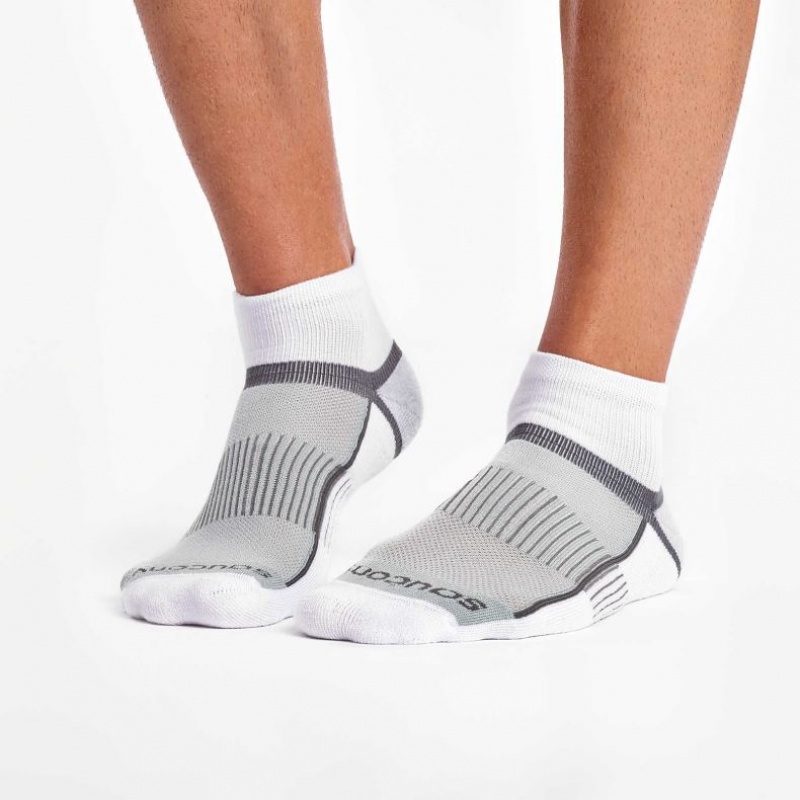 White / Grey Saucony Inferno Quarter 3-Pack Women's Socks | EGYPT IESPXK