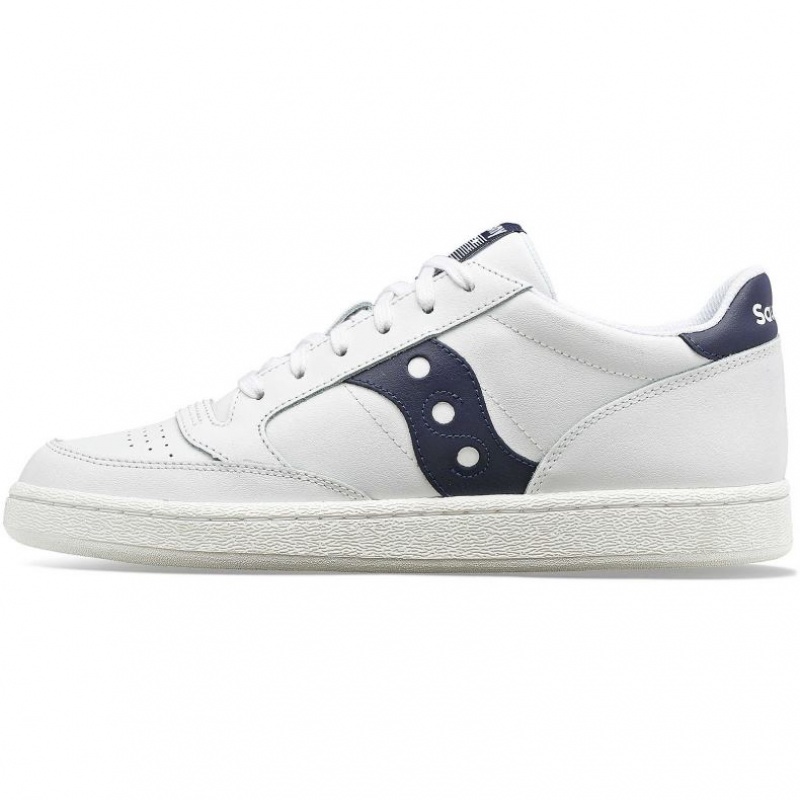 White / Navy Saucony Jazz Court PU Women's Sneakers | EGYPT GCTEDF