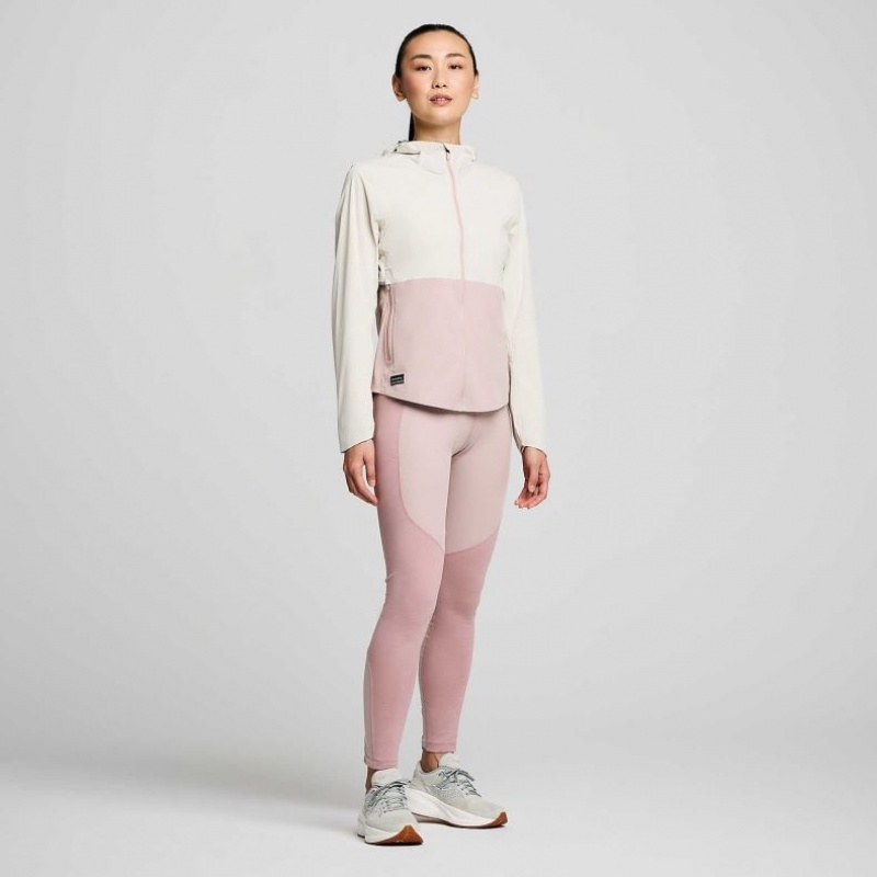 White / Pink Saucony Runshield Women's Jacket | EGYPT XHOZSY