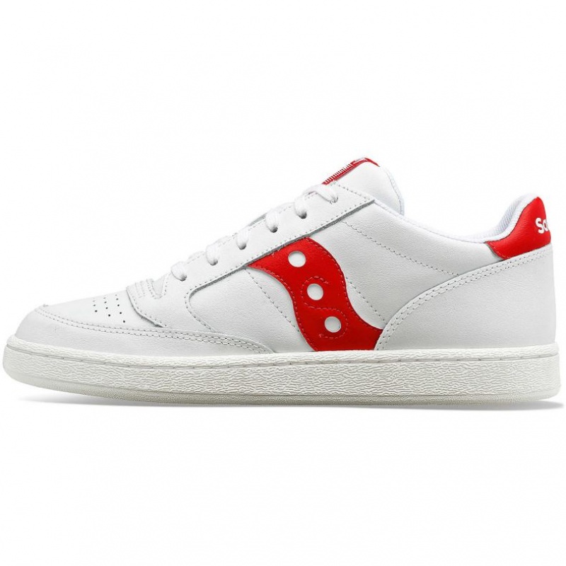 White / Red Saucony Jazz Court PU Men's Sneakers | EGYPT MJQAYS