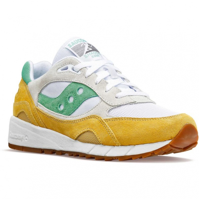 White / Yellow / Green Saucony Shadow 6000 Men's Sneakers | EGYPT UNOTSF