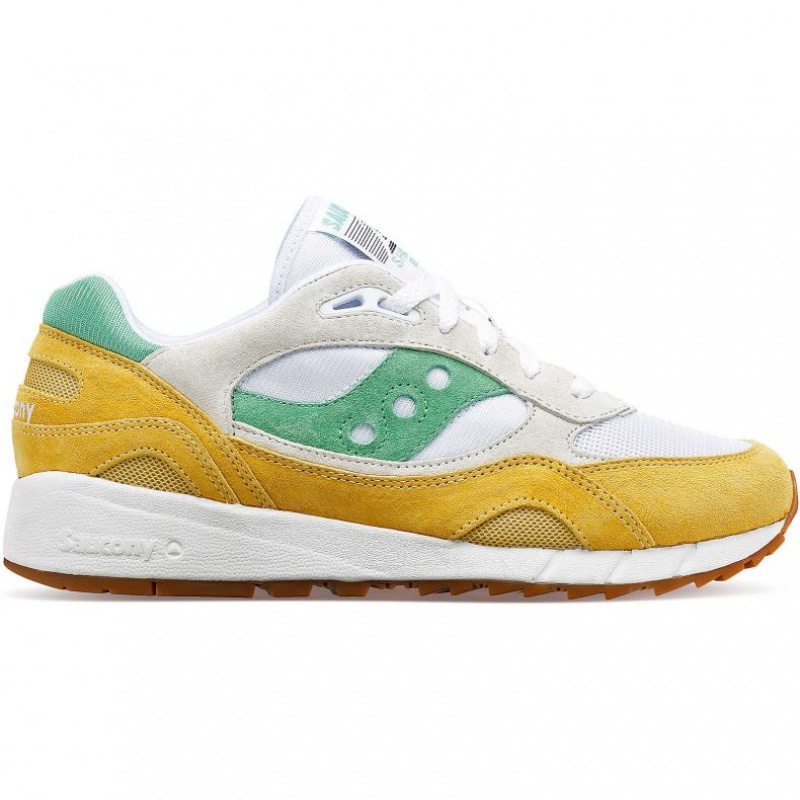 White / Yellow / Green Saucony Shadow 6000 Men\'s Sneakers | EGYPT UNOTSF