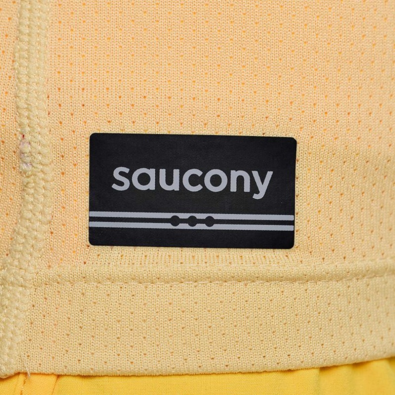 Yellow Saucony Stopwatch Short Sleeve Women's T-Shirt | EGYPT KVZXWI