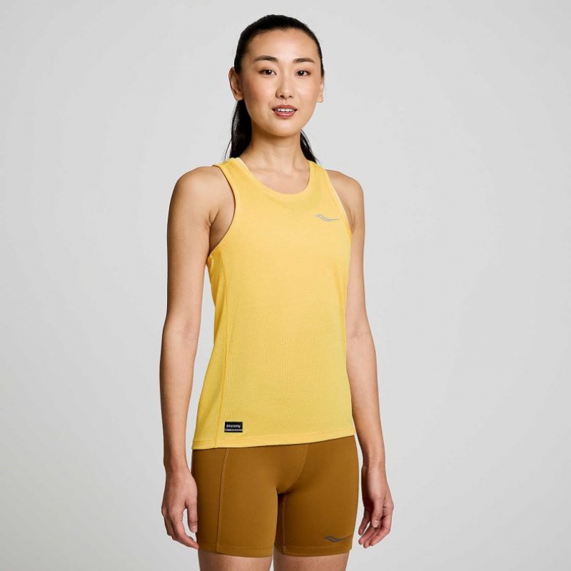 Yellow Saucony Stopwatch Women\'s Singlet | EGYPT LCRMOI